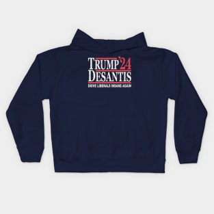 Vintage Donald Trump Ron DeSantis 2024 Kids Hoodie